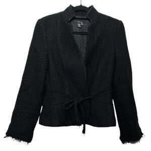 ZARA Black Tweed Blazer Jacket sz 10
